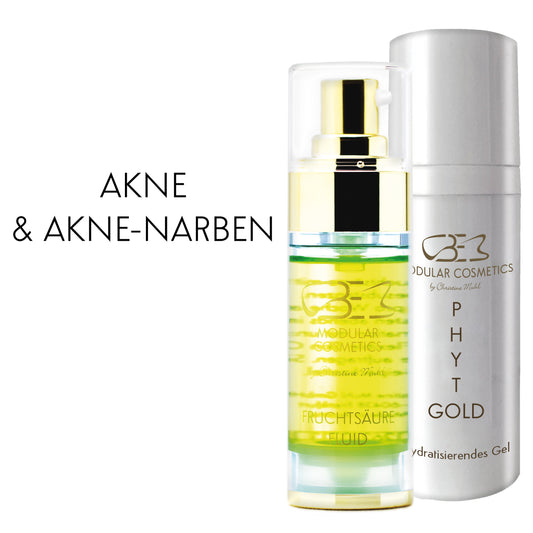 STARKE AKNE & AKNE NARBEN - Fruchtsäure Fluid & Phyto Gold-Set