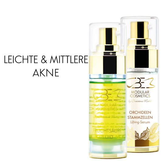 LEICHTE/ MITTELSCHWERE AKNE - Set Fruchtsäure Fluid & Orchideen Stammzellen Serum